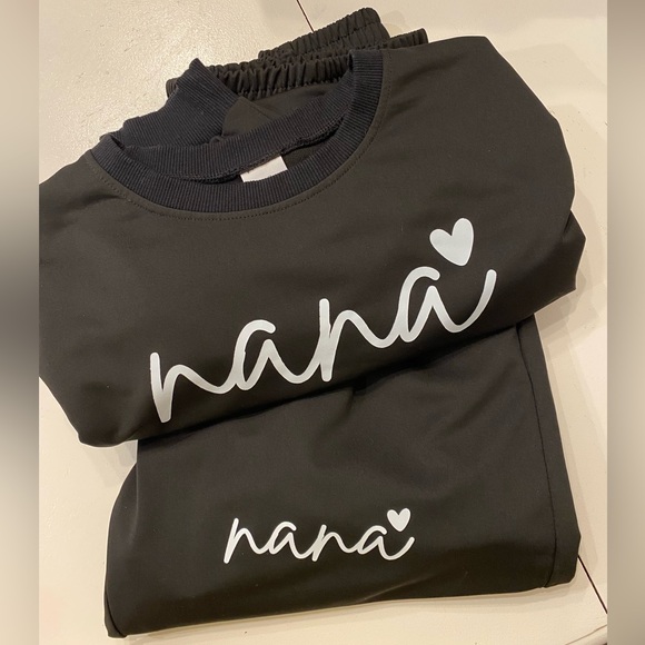 Tops - Black 'nana' Sweatshirt and Pants Set